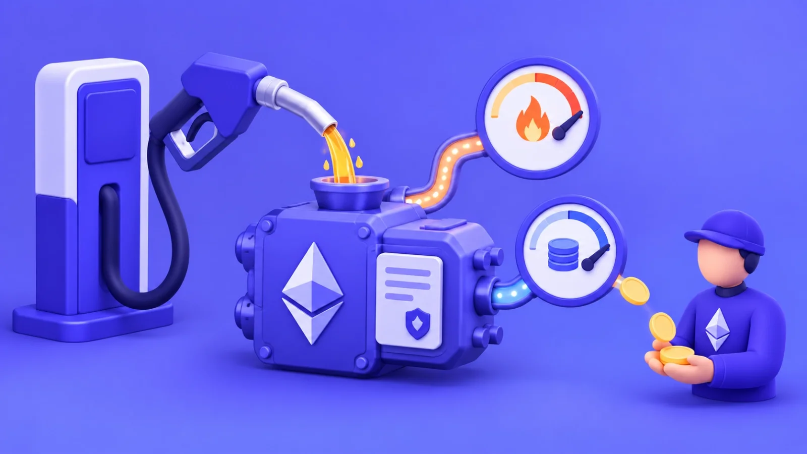 Gas on Ethereum: the base fee is burned, the tip goes to the validator
